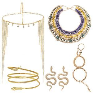 4686 5pcs Egyptian Costume Accessoriess Set Include Tassel